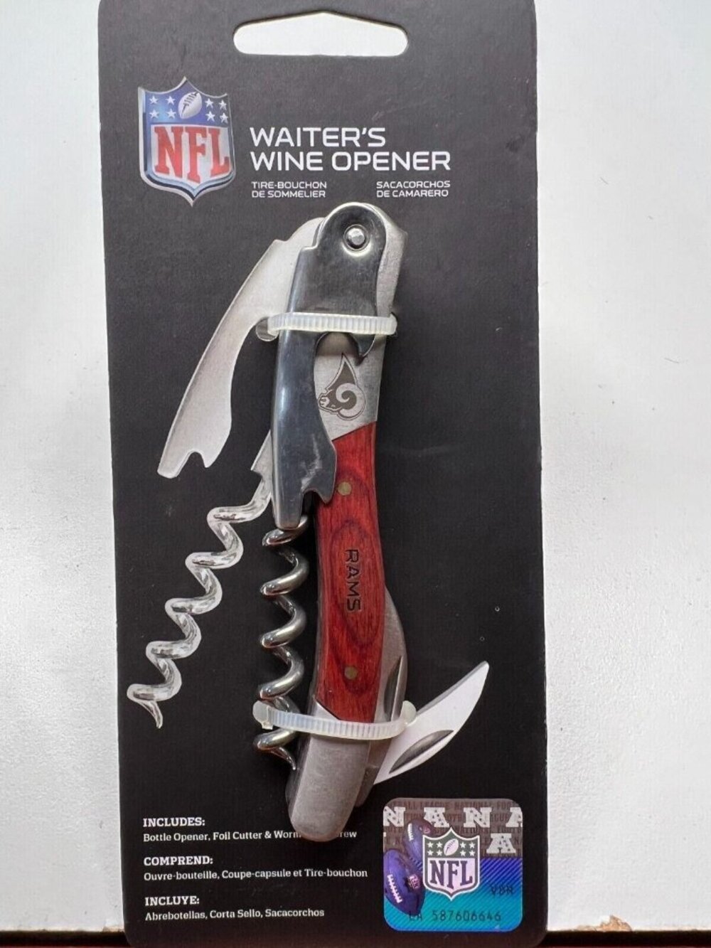 Los Angeles Rams Fan Gear Waiter Style Wine Bottle Opener NFL Official Merch